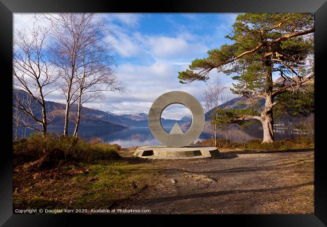 Loch Lomond National Park Memorial Sculpture Framed Print by Douglas Kerr