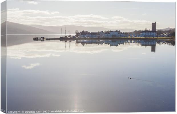 Inverary reflected in Loch Fyne Canvas Print by Douglas Kerr