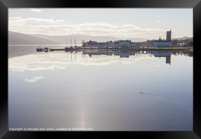 Inverary reflected in Loch Fyne Framed Print by Douglas Kerr