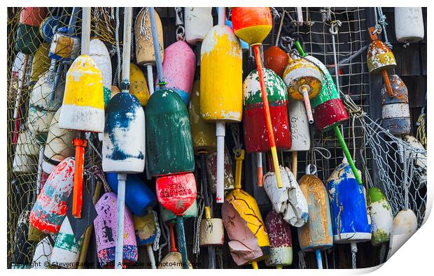 Lobster Buoys - Maine Print by Steven Ralser