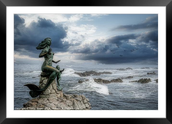 Mermaid in Mazatlan Framed Mounted Print by Darryl Brooks
