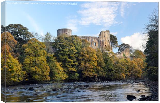 Barnard Castle in Autumn, Teesdale, County Durham, UK Canvas Print by David Forster