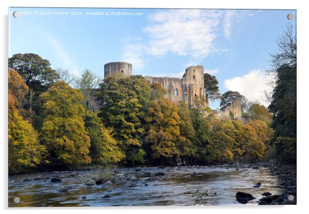 Barnard Castle in Autumn, Teesdale, County Durham, UK Acrylic by David Forster