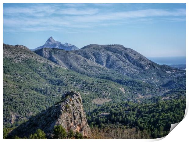 Guadalest Hills Spain  Print by Jacqui Farrell