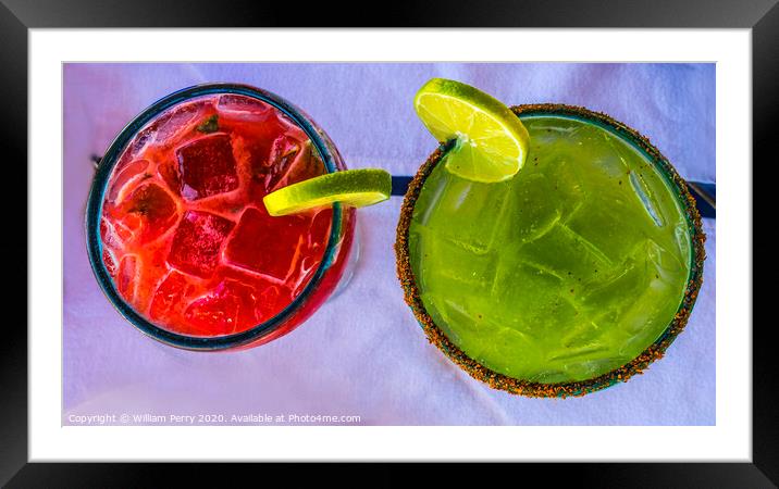 Margaritas Beach Restaurants Decorations Cabo San Lucas Mexico Framed Mounted Print by William Perry