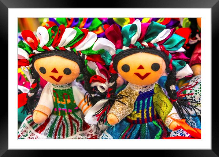 Colorful Mexican Lupita Dolls Los Cabos Mexico Framed Mounted Print by William Perry