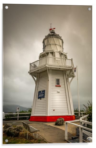 Akaroa Head Lighthouse Acrylic by Pete Evans