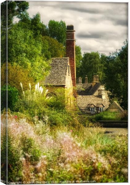 Lower Slaughter Mill Canvas Print by Alison Chambers