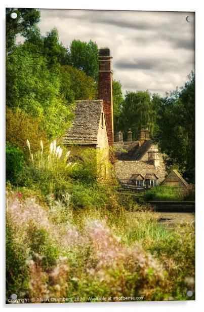 Lower Slaughter Mill Acrylic by Alison Chambers