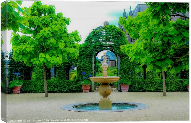Majestic Fountain in Formal Garden Canvas Print by Ian Stone