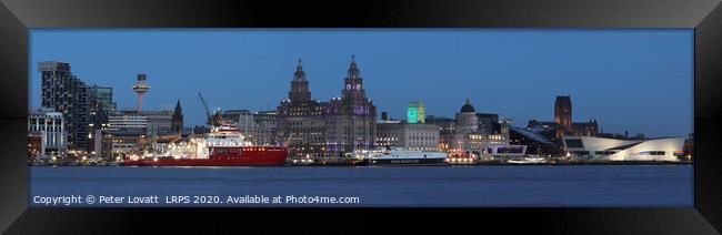 Liverpool Waterfront at Night Framed Print by Peter Lovatt  LRPS