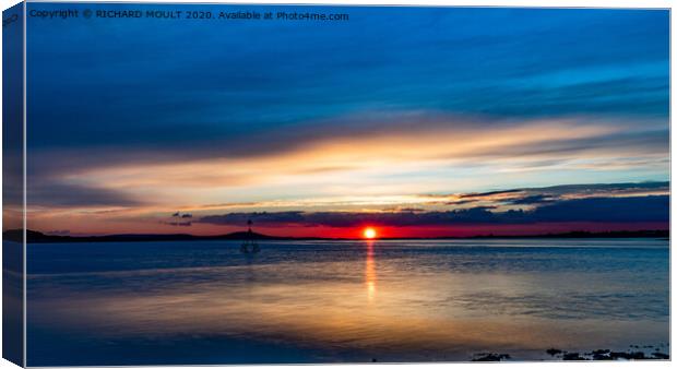 Loughor estuary sunset Canvas Print by RICHARD MOULT