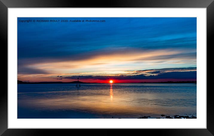 Loughor estuary sunset Framed Mounted Print by RICHARD MOULT