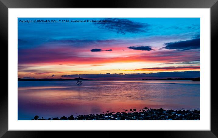 Loughor estuary at Sunset Framed Mounted Print by RICHARD MOULT
