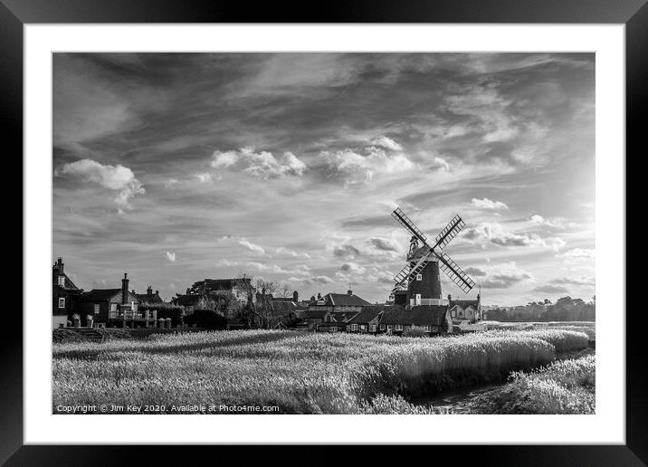 Majestic Cley Windmill Stands Tall  Framed Mounted Print by Jim Key
