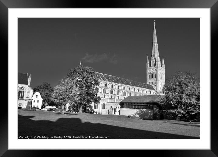 Norwich Cathedral Framed Mounted Print by Christopher Keeley