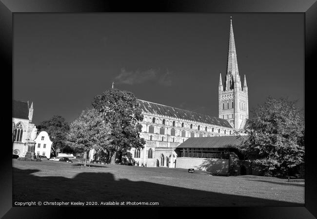 Norwich Cathedral Framed Print by Christopher Keeley