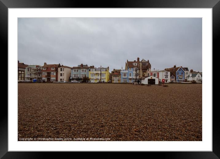 Aldeburgh beach Framed Mounted Print by Christopher Keeley