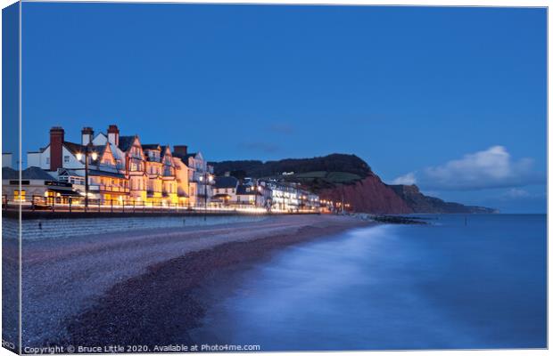 Sidmouth seafront at dusk Canvas Print by Bruce Little