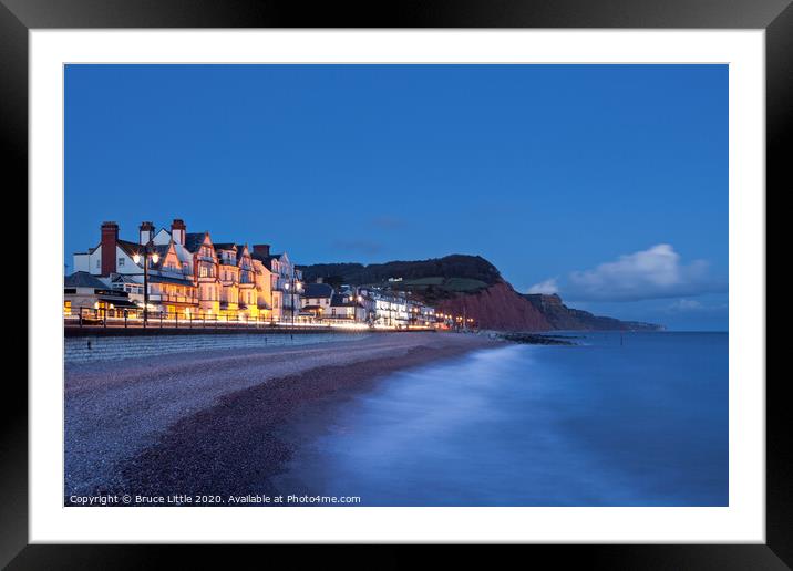 Sidmouth seafront at dusk Framed Mounted Print by Bruce Little