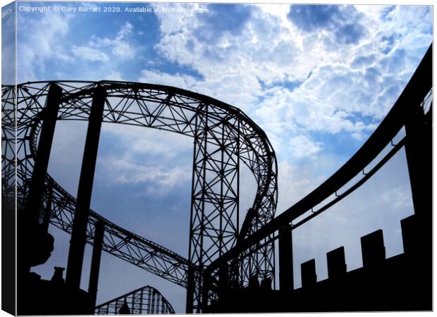 Roller Coaster Shapes of Blackpool Canvas Print by Gary Barratt