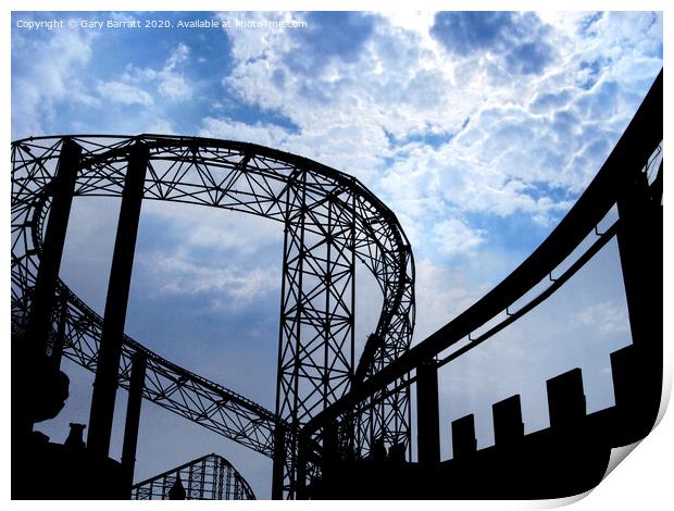 Roller Coaster Shapes of Blackpool Print by Gary Barratt