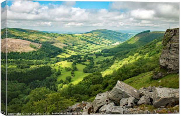 Duffryn Crawnon Valley Brecon Beacons south wales Canvas Print by Nick Jenkins