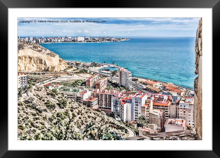 Alicante View Framed Mounted Print by Valerie Paterson