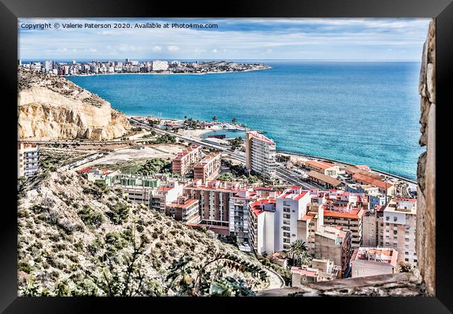 Alicante View Framed Print by Valerie Paterson