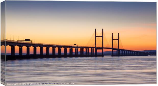 Second Severn Crossing at Dusk Canvas Print by Bruce Little