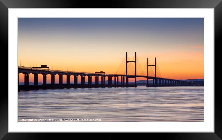 Second Severn Crossing at Dusk Framed Mounted Print by Bruce Little