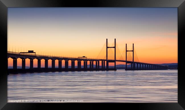Second Severn Crossing at Dusk Framed Print by Bruce Little