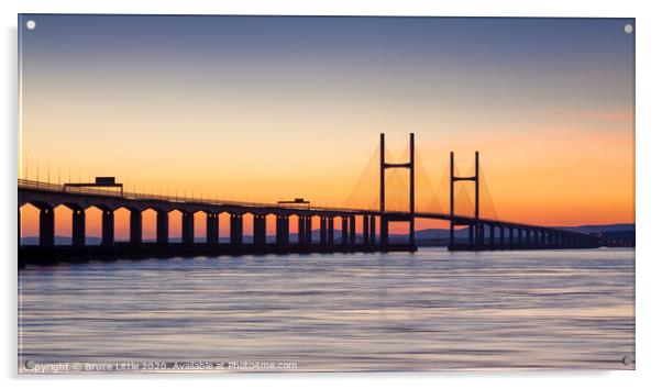 Second Severn Crossing at Dusk Acrylic by Bruce Little