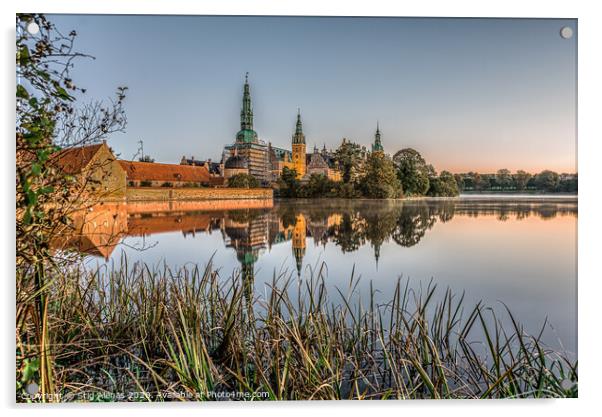 Frederiksborg Castle with reeds in the foreground  Acrylic by Stig Alenäs