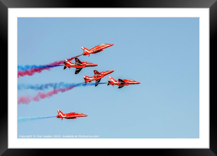 Thrilling Red Arrows Air Show Framed Mounted Print by Don Nealon