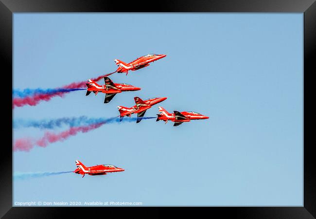 Thrilling Red Arrows Air Show Framed Print by Don Nealon