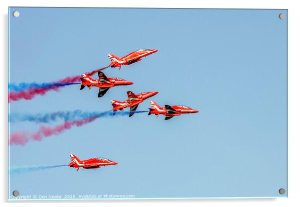 Thrilling Red Arrows Air Show Acrylic by Don Nealon