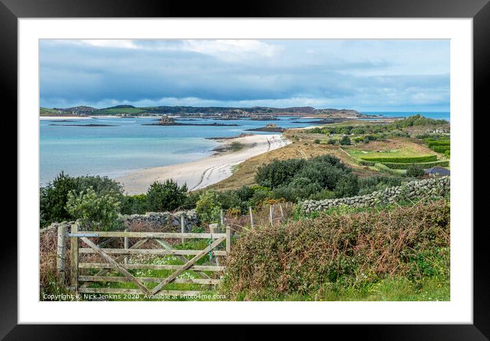 A View from St Martins across to Tresco Scillies Framed Mounted Print by Nick Jenkins