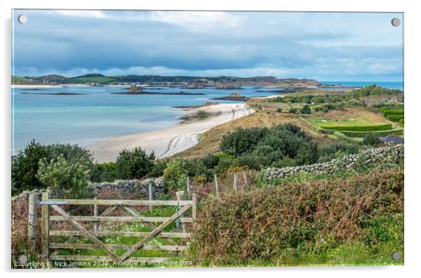 A View from St Martins across to Tresco Scillies Acrylic by Nick Jenkins