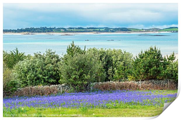 View from St Martins to Tresco Scilly Isles Print by Nick Jenkins
