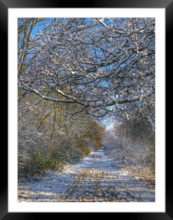 Along the snowy path Framed Mounted Print by Steve Hughes