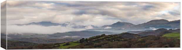 Misty morning in Snowdonia Canvas Print by Andrew Kearton