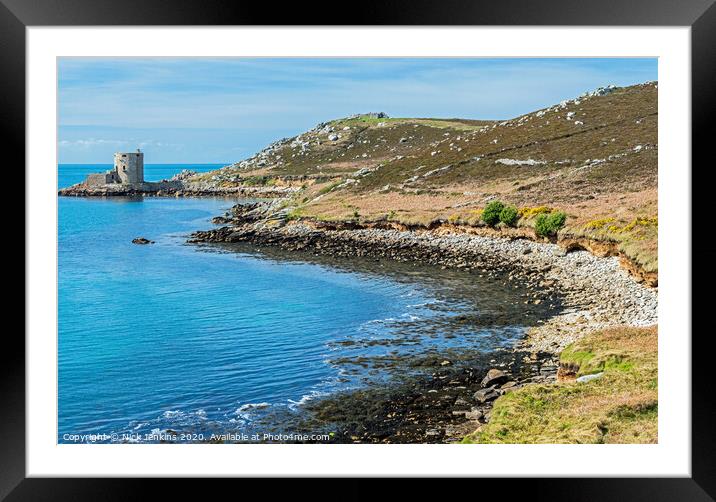 Cromwell's Castle off Tresco in the Scillies Framed Mounted Print by Nick Jenkins