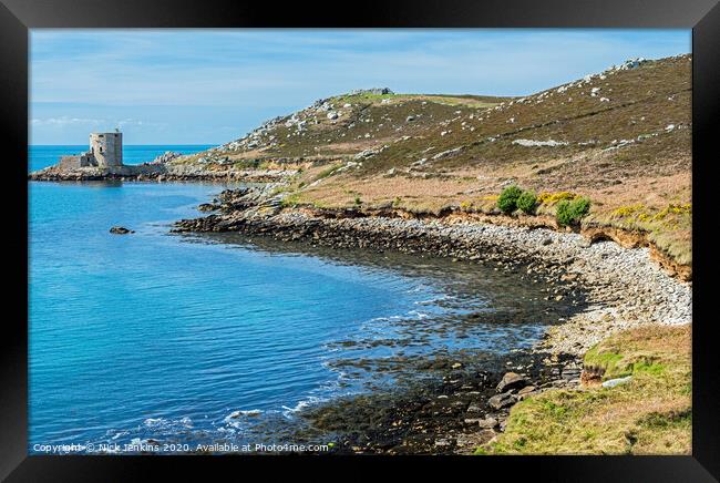 Cromwell's Castle off Tresco in the Scillies Framed Print by Nick Jenkins