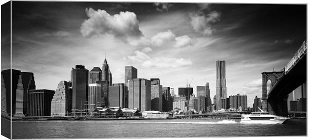 East River to Manhattan Canvas Print by peter tachauer