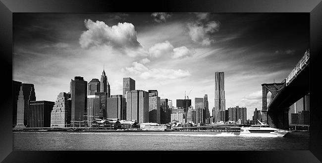 East River to Manhattan Framed Print by peter tachauer