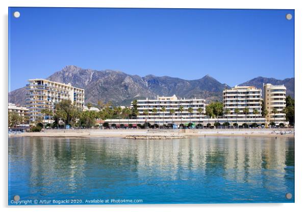 Resort City of Marbella in Spain Acrylic by Artur Bogacki