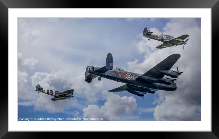 Battle of Britain Memorial Flypast, Biggin Hill Framed Mounted Print by Adrian Rowley