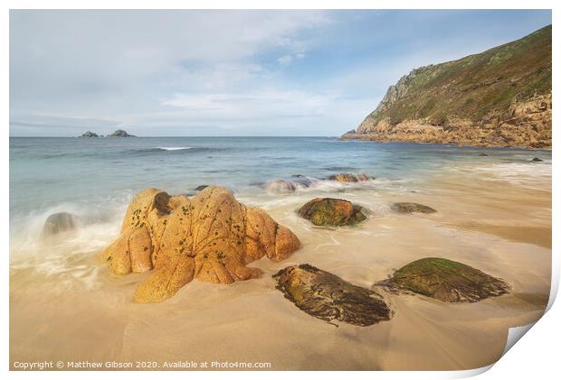 Beautiful beach landscape with soft pastel colors in morning light Print by Matthew Gibson