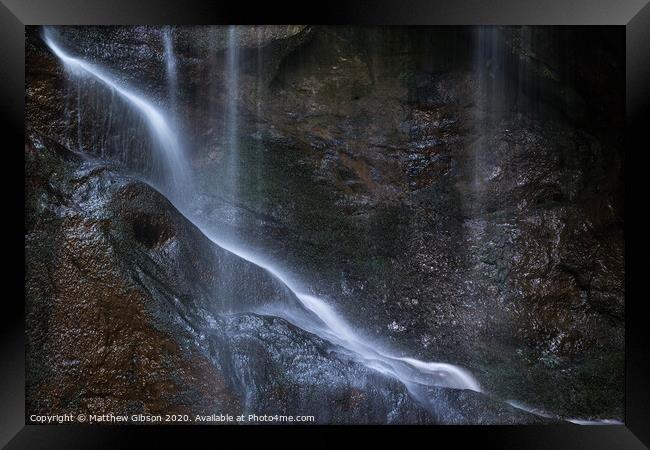 Beautiful peaceful long exposure waterfall detail intimate landscape image  Framed Print by Matthew Gibson